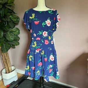 Eliza J Floral Blue Dress NWT